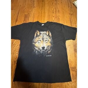 The Duck Company Great Wolf Lodge Wolf Graphic T-Shirt Mens 2XL Black Cotton Tee